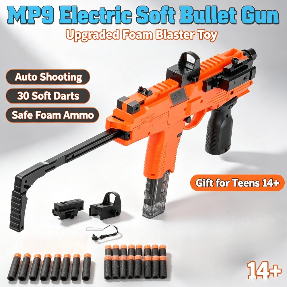Foam Dart Gun - MP9 Elektrisch Speelgoedpistool Schuim Dart Blaster