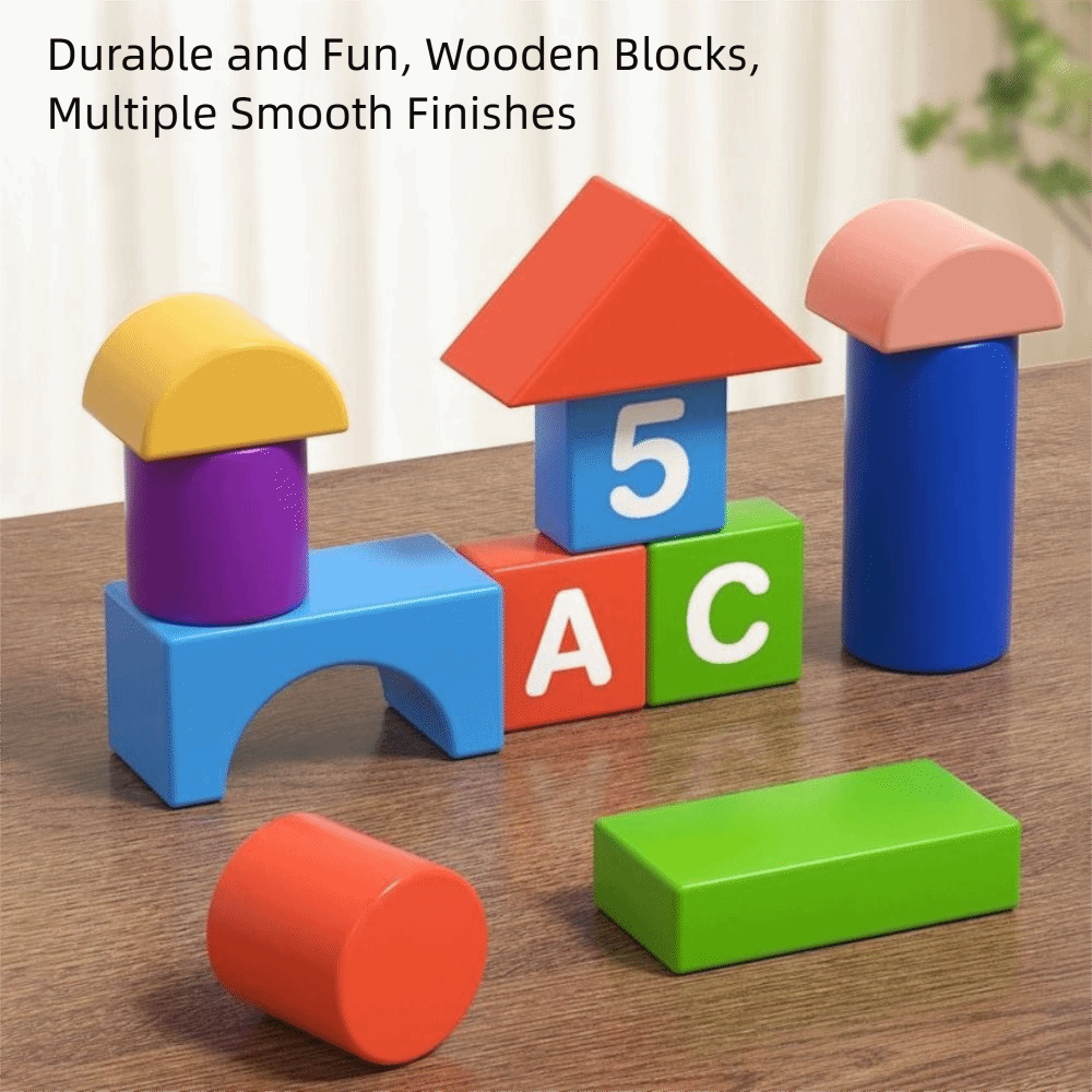Wooden Blocks Stacking - Houten houten bouwstenen voor vroeg leren