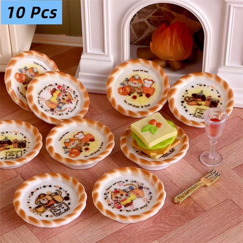 Kids Toys Set - 10 stks/set Poppenhuis Miniatuur Puppy Hond