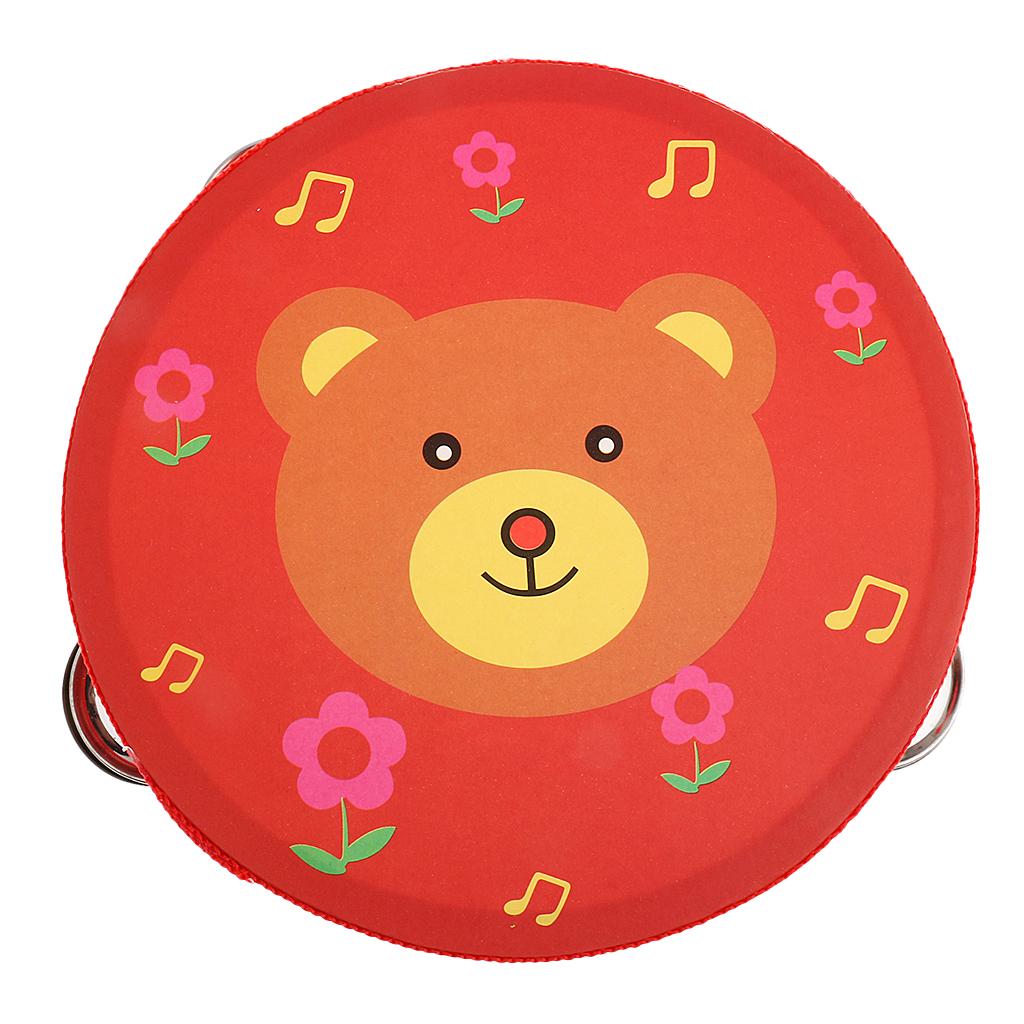 Kids Toys Learning - Handbel Houten tamboerijn Percussiespeelgoed Mini-trommel voor