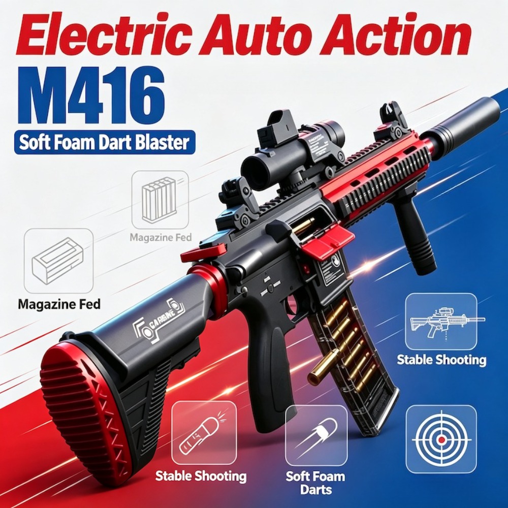 Foam Dart Gun - Elektrisch M416 EVA Soft Bullet Speelgoedwapen