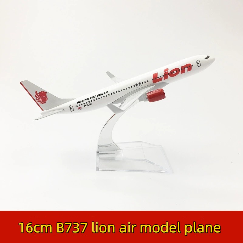 Kids Toys Supplier - 16cm b737 Lion Air vliegtuigmodel metaal