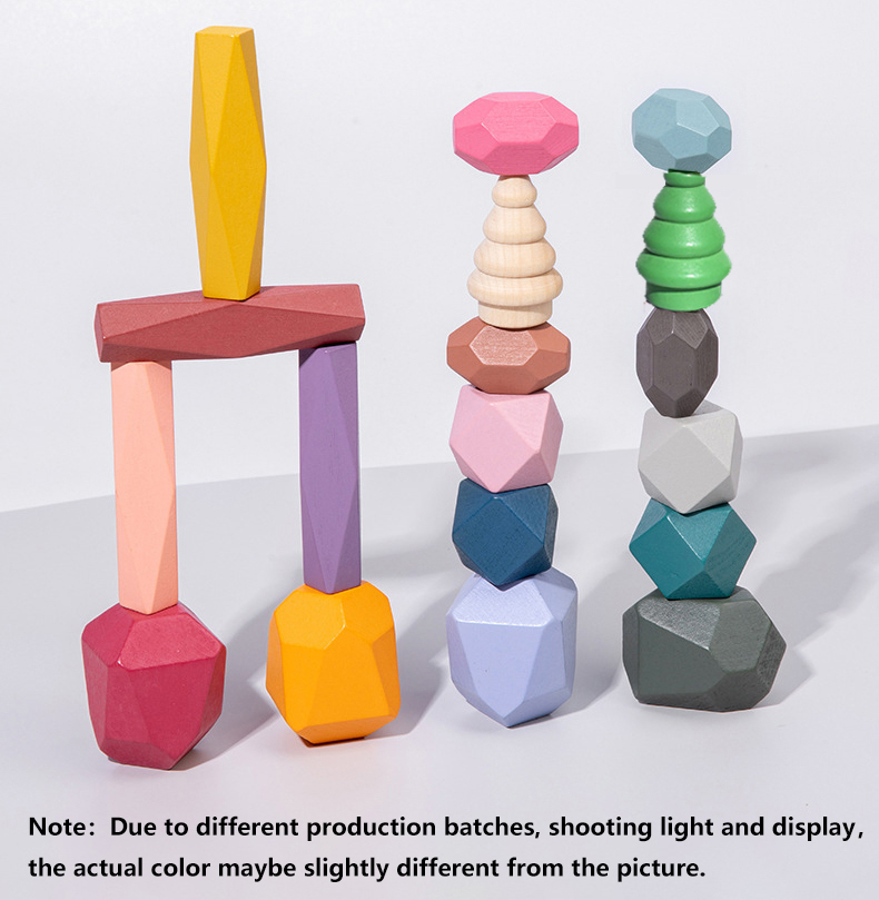 18-delige houten stapelrotsen  - Wooden Blocks Stacking recensie en prijs