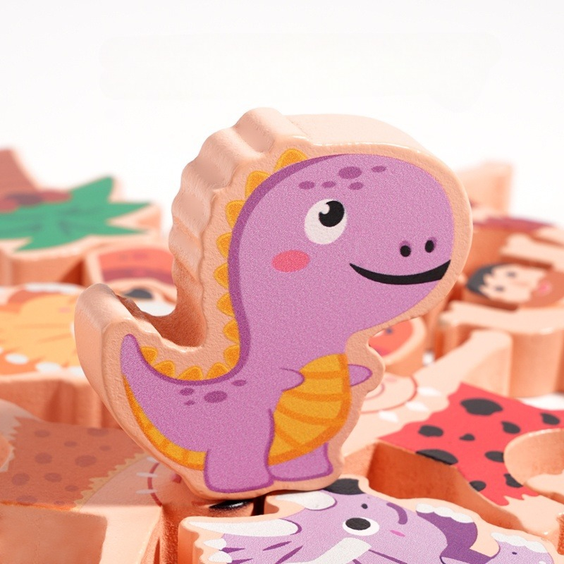 Primitieve dinosaurusbalanssta - Wooden Blocks Stacking recensie en prijs
