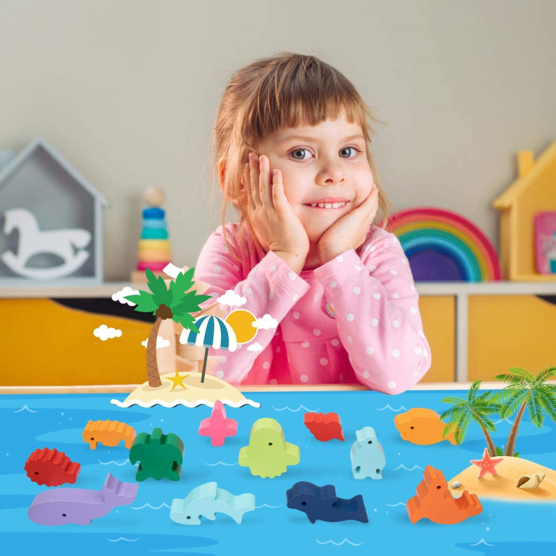 Nieuwe Kinderen Montessori Hou - Wooden Blocks Stacking recensie en prijs