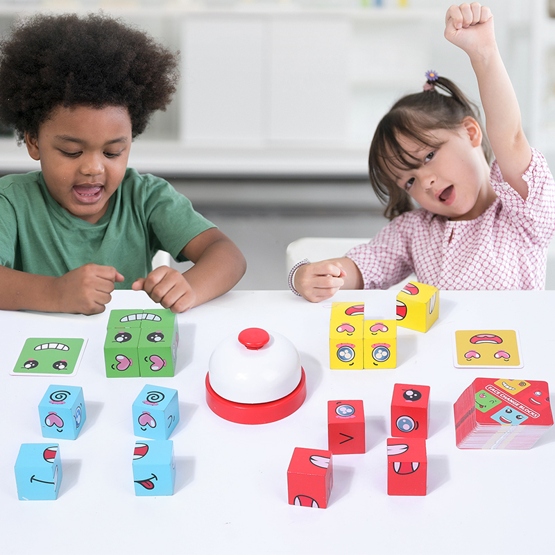 Kids Face Change Cube Game Mon - Wooden Blocks Stacking recensie en prijs