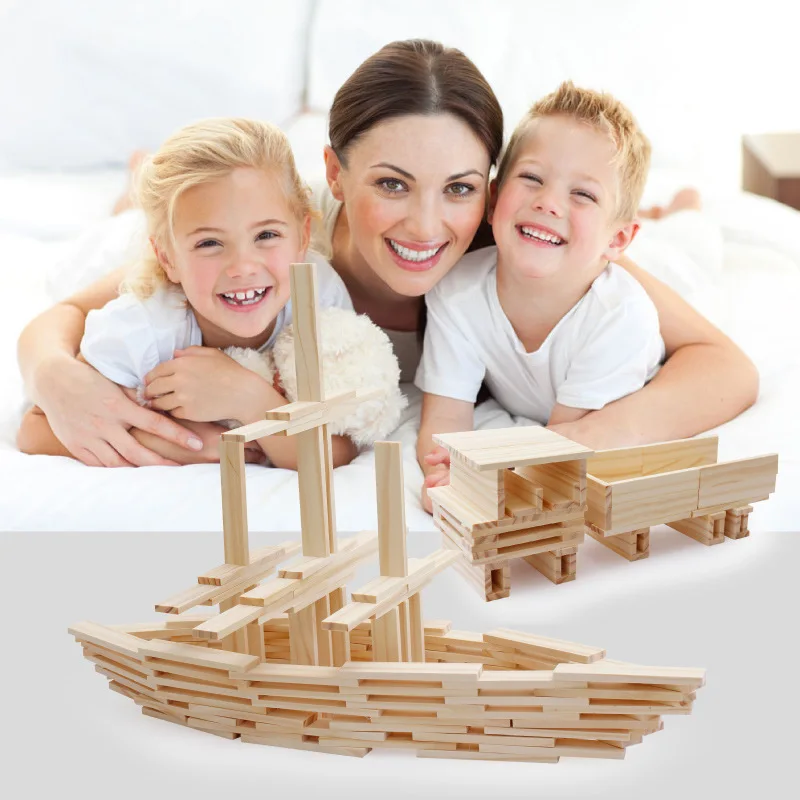 100 STKS Klassieke Houten Bouw - Wooden Blocks Stacking recensie en prijs