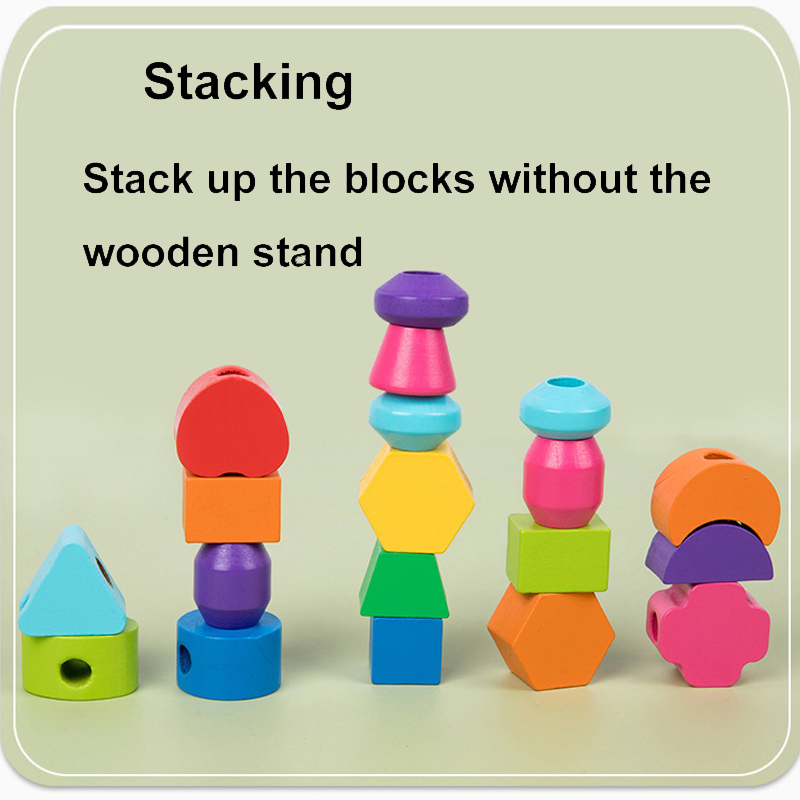 Montessori houten kralen seque - Wooden Blocks Stacking recensie en prijs