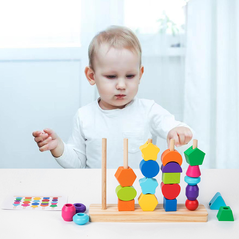 Montessori houten kralen seque - Wooden Blocks Stacking recensie en prijs