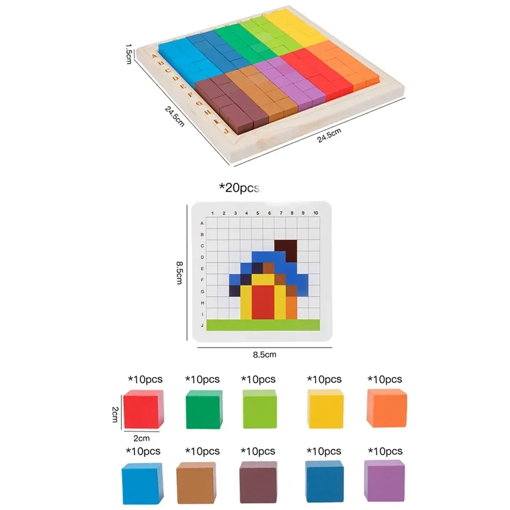 Montessori Kleur Tellen Bouwst - Wooden Blocks Stacking recensie en prijs