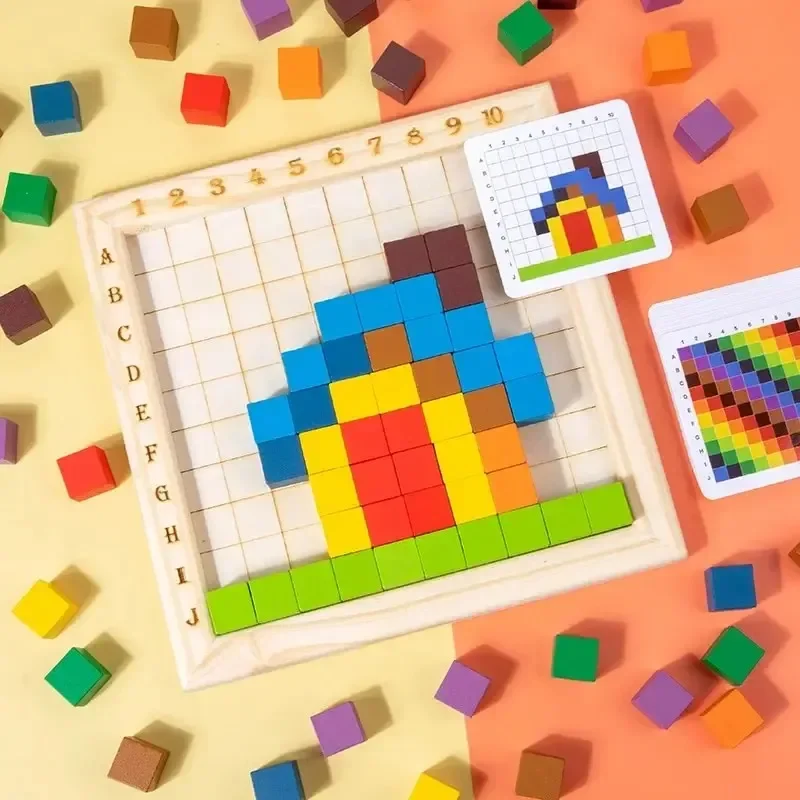 Montessori Kleur Tellen Bouwst - Wooden Blocks Stacking recensie en prijs