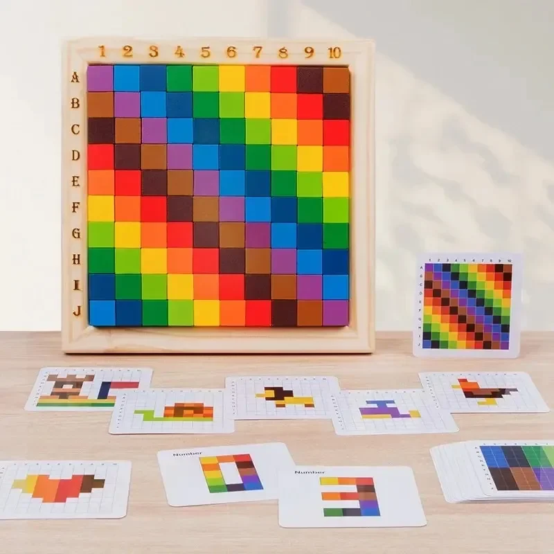 Montessori Kleur Tellen Bouwst - Wooden Blocks Stacking recensie en prijs